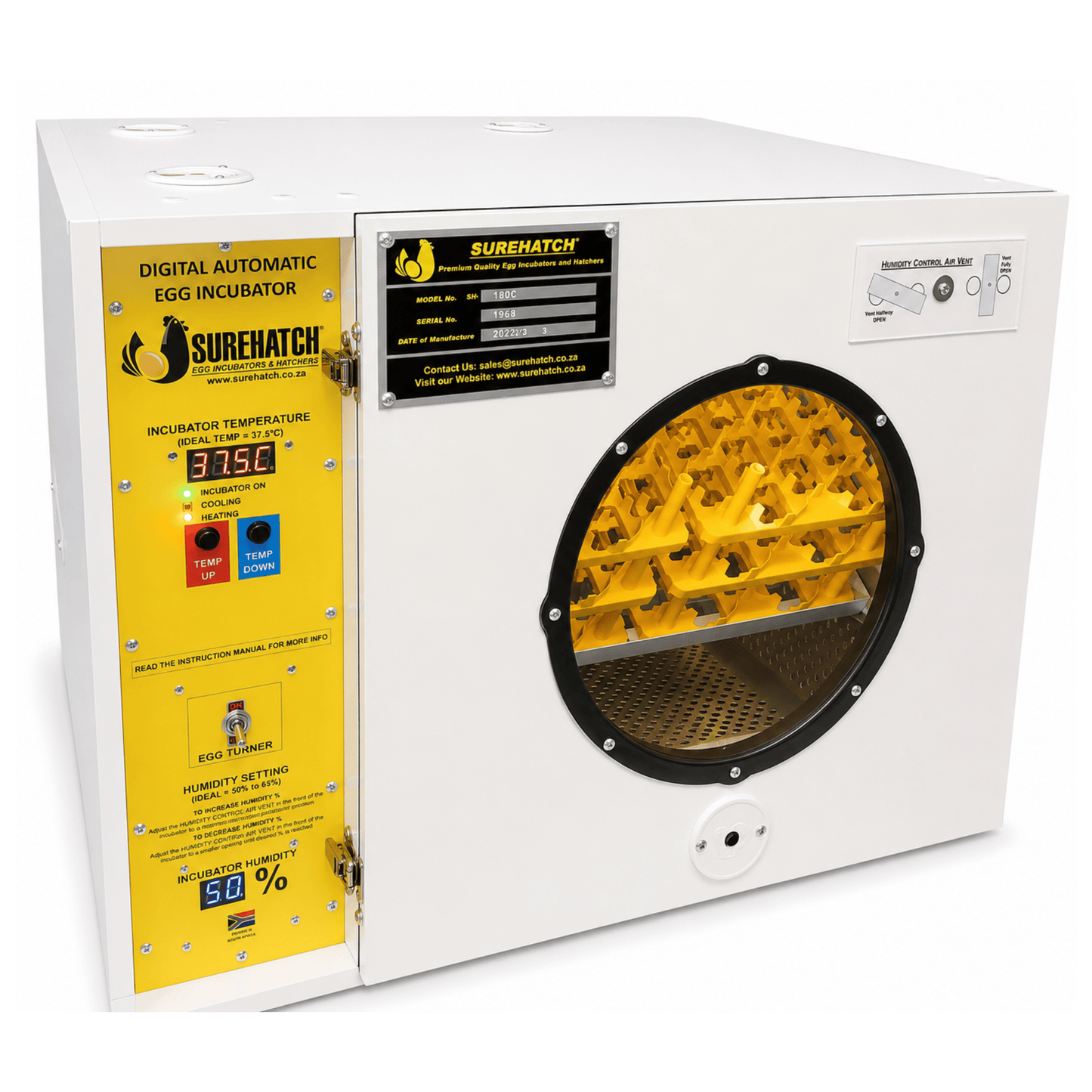 180 Egg Incubator and Hatcher - Fully Automatic Digital Model SH180