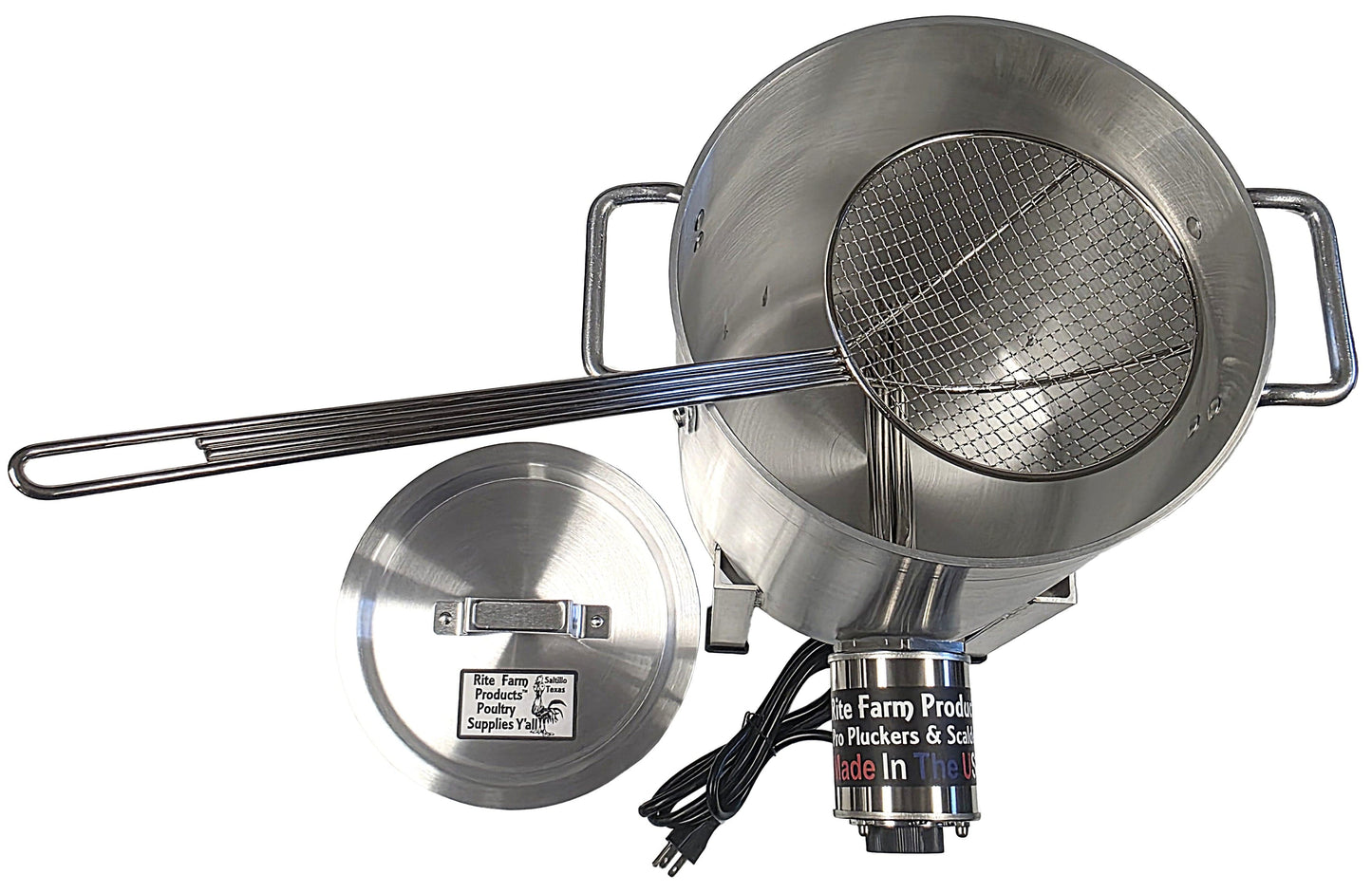 COMBO Rite Farm Products Pro USA Quail Plucker & 4 Gallon 120 Volt, 1,000-Watt Quail Scalder - Surehatch Incubators
