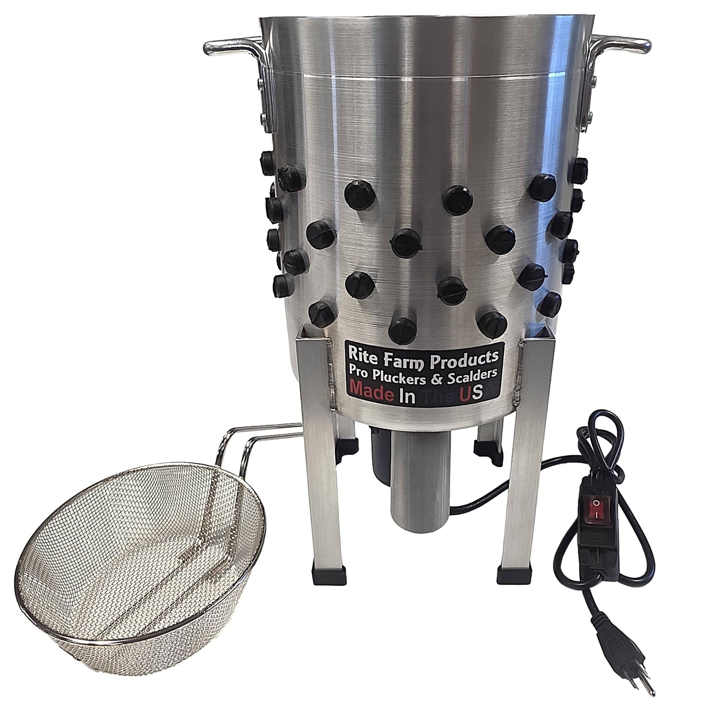 COMBO Rite Farm Products Pro USA Quail Plucker & 4 Gallon 120 Volt, 1,000-Watt Quail Scalder - Surehatch Incubators
