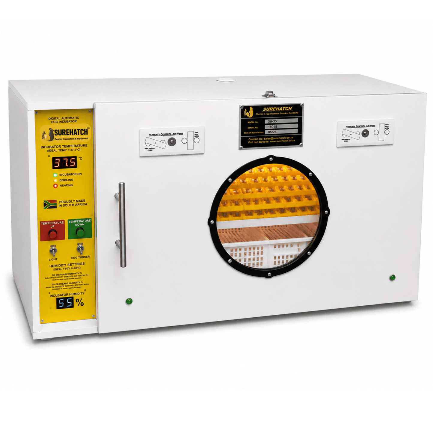 Surehatch® SH560 Automatic Digital Egg Incubator and Hatcher for 560 eggs - Surehatch Incubators